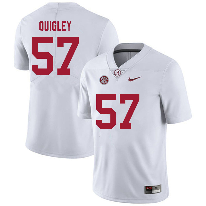 Alabama Crimson Tide Men's Chase Quigley #57 White NCAA Nike Authentic Stitched 2021 College Football Jersey UL16I31UF